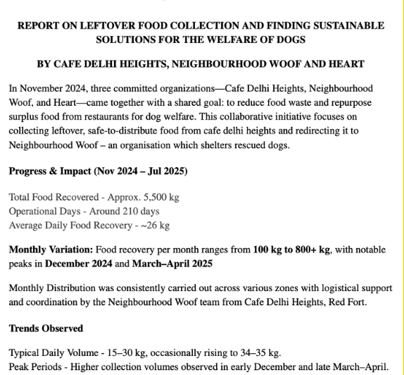 Dog shelter - Repuposing restaurant food for rescued dogs